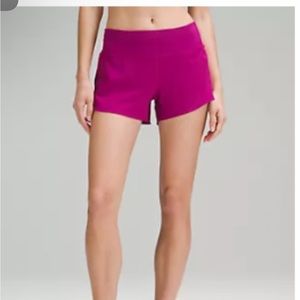 Lululemon mid rise lined 4" speed up shorts size 6 magenta purple